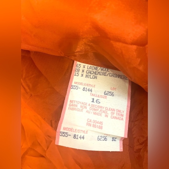 Louben Brand Cashmere Blend Women's Orange Blazer  Plus Size 16 NWT - Picture 8 of 12